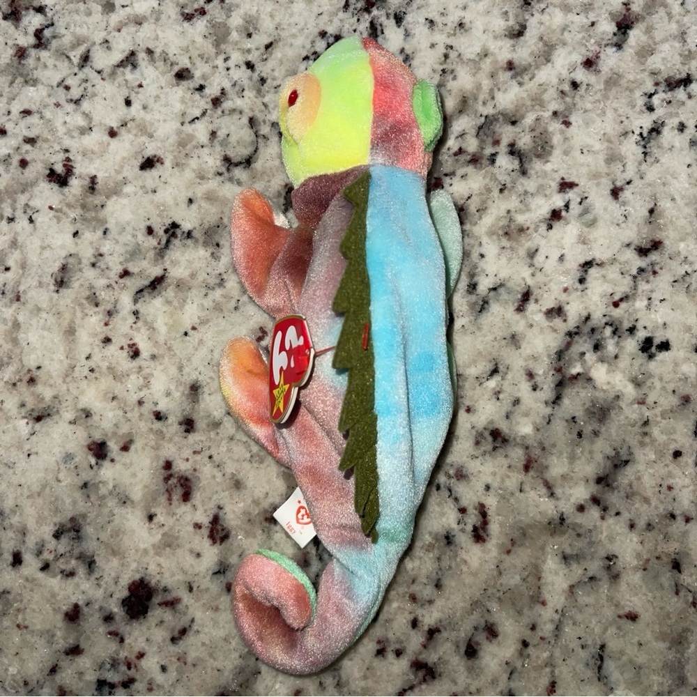 NWT Vintage Ty Beanie Baby Iggy the Iguana 1997 Rainbow Collectible Lizard - Picture 3 of 10